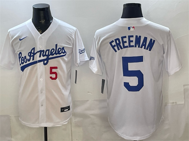 Men's White Los Angeles Dodgers #5 Freddie Freeman Alternate Stadium Stitched Baseball Jersey